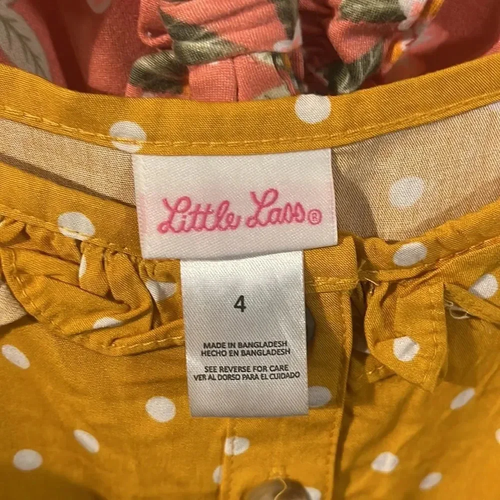 Little lass outfit and dresses with Flowers and Polka Dots size 4